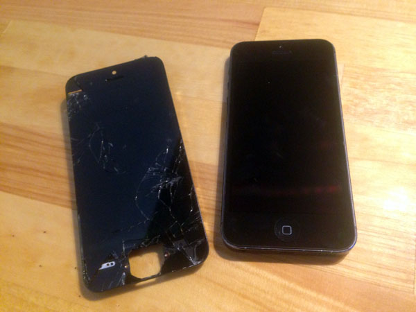iPhone５ガラス液晶画面割れホームボタン修理